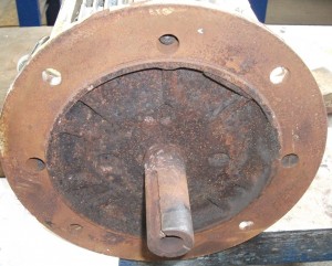 corroded drive end flanges - motor repairs Mawdsleys Bristol